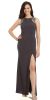 High Neck Beaded Cutout Shoulder Formal Evening Gown in an alternative image
